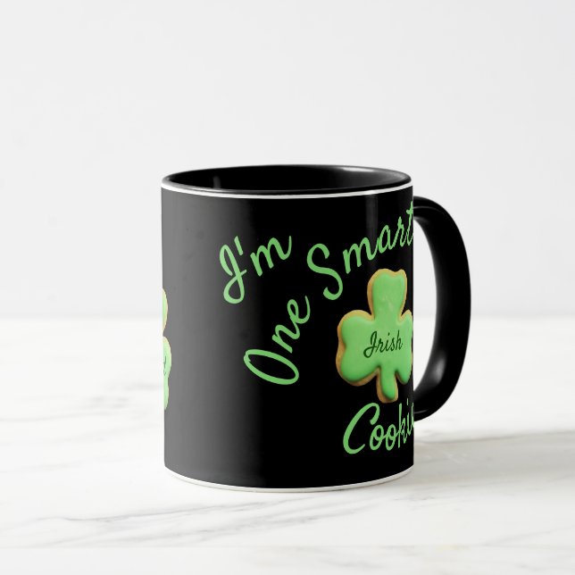 Ireland/Irish green shamrock, one smart cookie Mug (Front Right)