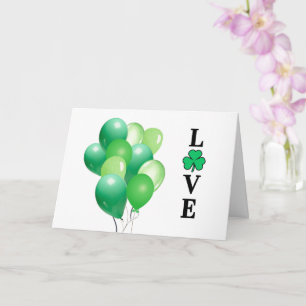 Ireland Irish LOVE Green Balloon Fun Card
