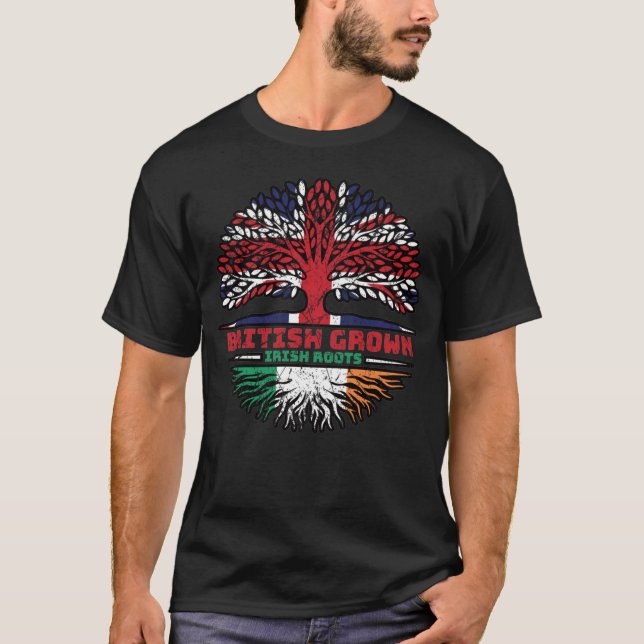 Ireland Irish Uk United Kingdom British Tree Roots T-Shirt (Front)
