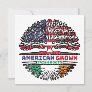 Ireland Irish US American USA United States Tree Card