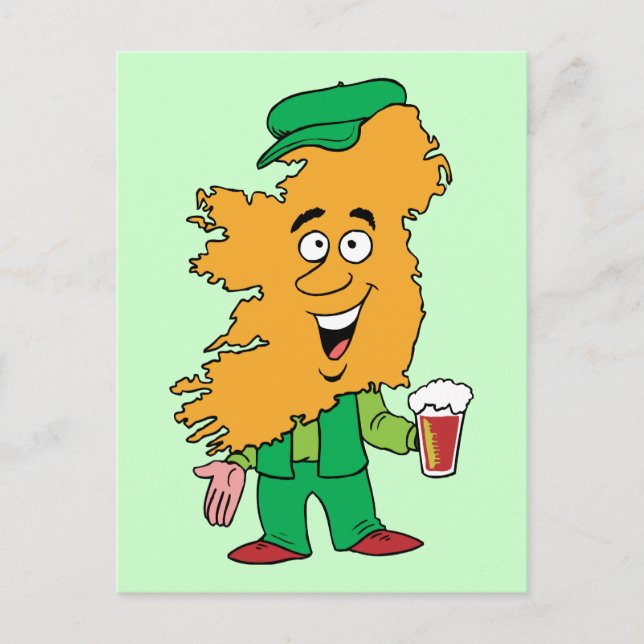 Ireland Irish Vintage Travel Souvenir Caricature Postcard (Front)