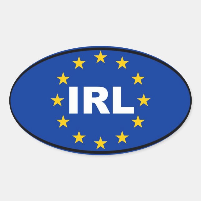 Ireland IRL European Oval Sticker (Front)