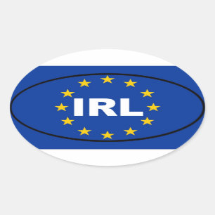 Ireland IRL European Oval Sticker