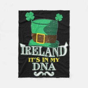 Ireland Its In My Dna St Patricks Day Fleece Blanket