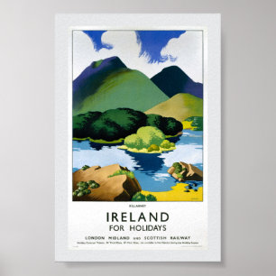 Ireland Killarney Vintage Travel Poster Restored