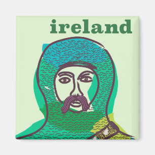 Ireland knight vintage travel poster print magnet