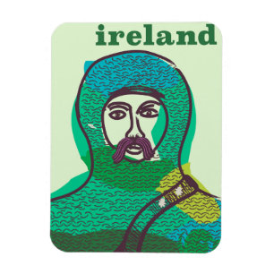 Ireland knight vintage travel poster print magnet