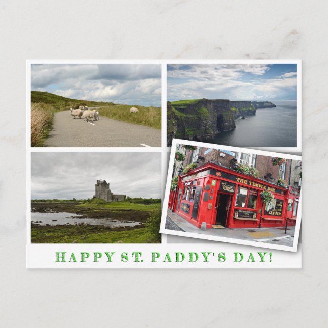 Ireland landscapes collage for St. Paddy's Day Postcard (Front)