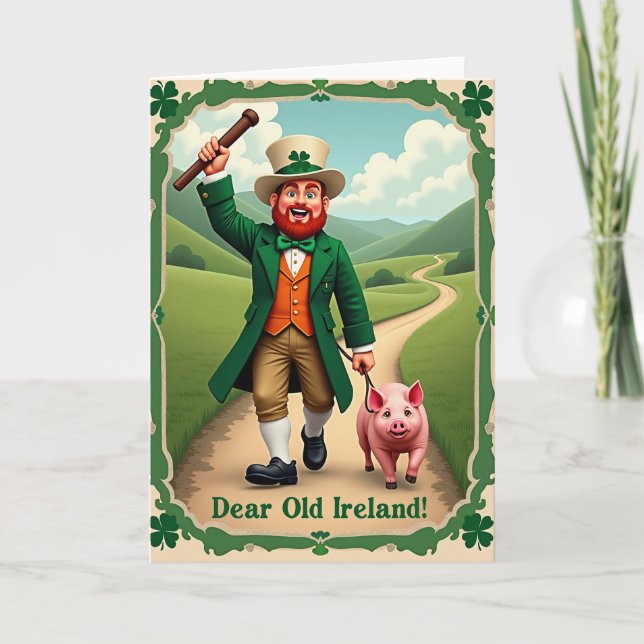 Ireland Leprechaun Celebration Card (Front)