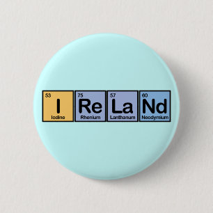 Ireland made of Elements 6 Cm Round Badge