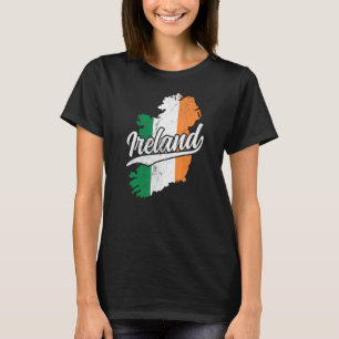 Ireland Map And Flag Vintage Souvenir Distressed H T-Shirt