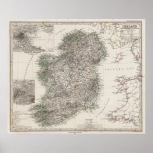 Ireland Map by Stieler Poster