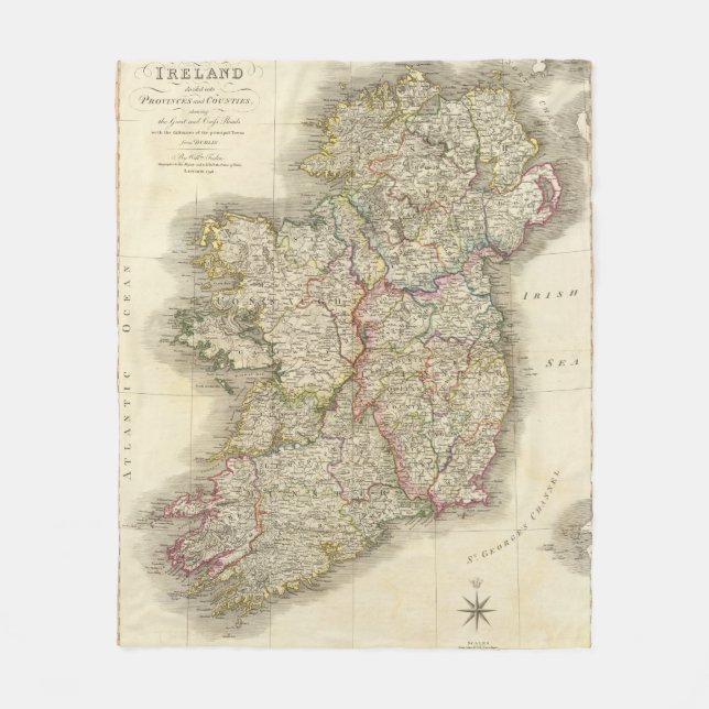 Ireland map fleece blanket (Front)