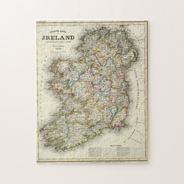 Ireland Map - Irish Eire Erin Historic Map Jigsaw Puzzle (Vertical)