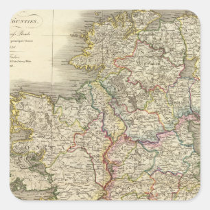 Ireland map square sticker