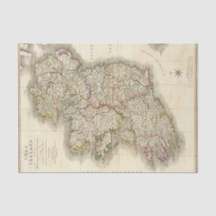 Ireland map tissue paper