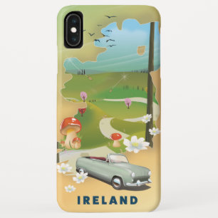 Ireland map vintage travel poster iPhone XS max case