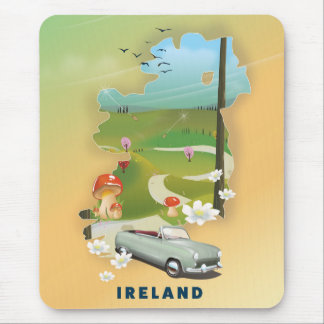 Ireland map vintage travel poster mouse mat