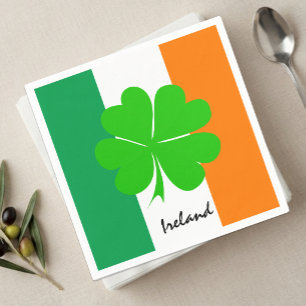 Ireland Napkins, Lucky Clover, Irish flag Napkin