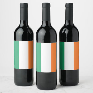 Ireland National Flag, Emerald Isle Celtic Gaelic  Wine Label