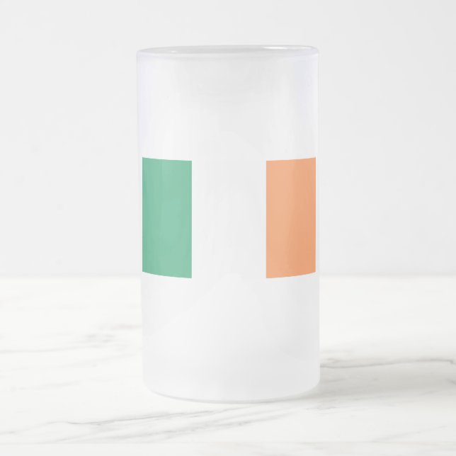 Ireland National Flag, Irish standard, Banner Frosted Glass Beer Mug (Center)