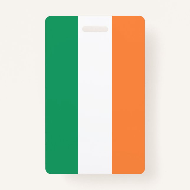 Ireland National Flag, Irish standard, Banner ID Badge (Front)