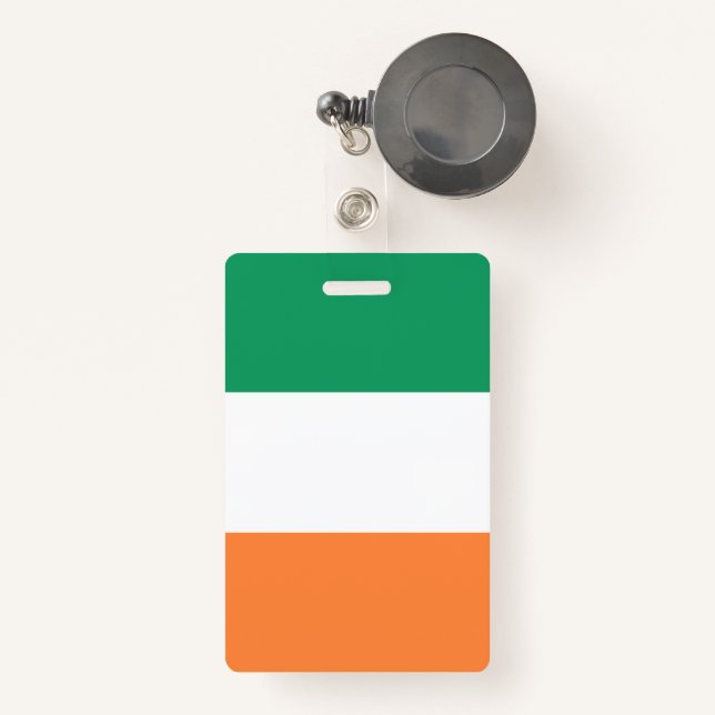 Ireland National Flag, Irish standard, Banner ID Badge (Front with Retractable)