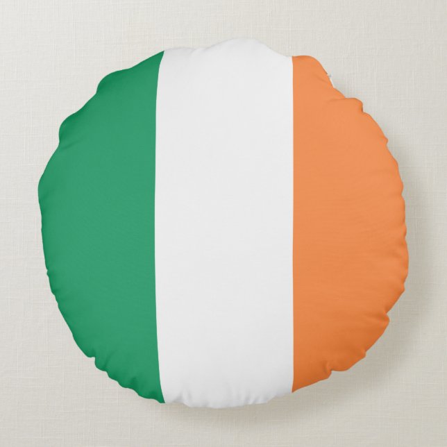 Ireland National Flag, Irish standard, Banner Round Cushion (Back)