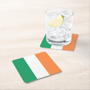 Ireland National Flag, Irish standard, Banner Square Paper Coaster