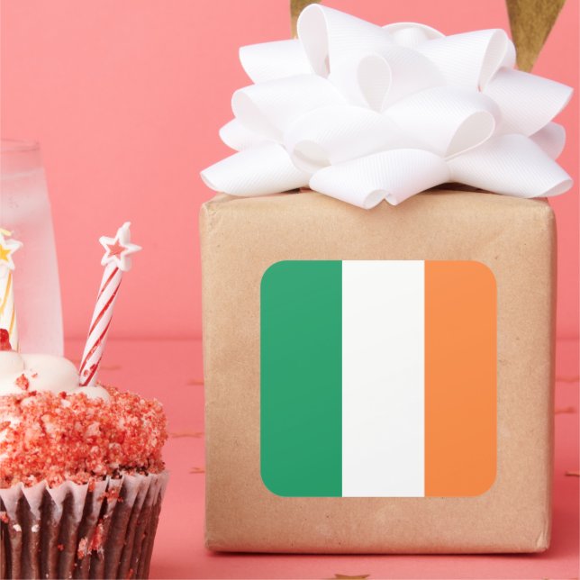 Ireland National Flag, Irish standard, Banner Square Sticker (Party)