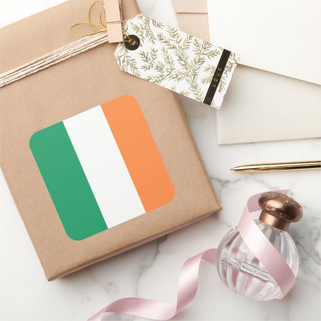 Ireland National Flag, Irish standard, Banner Square Sticker (Gifting)