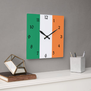 Ireland National Flag, Irish standard, Banner Square Wall Clock