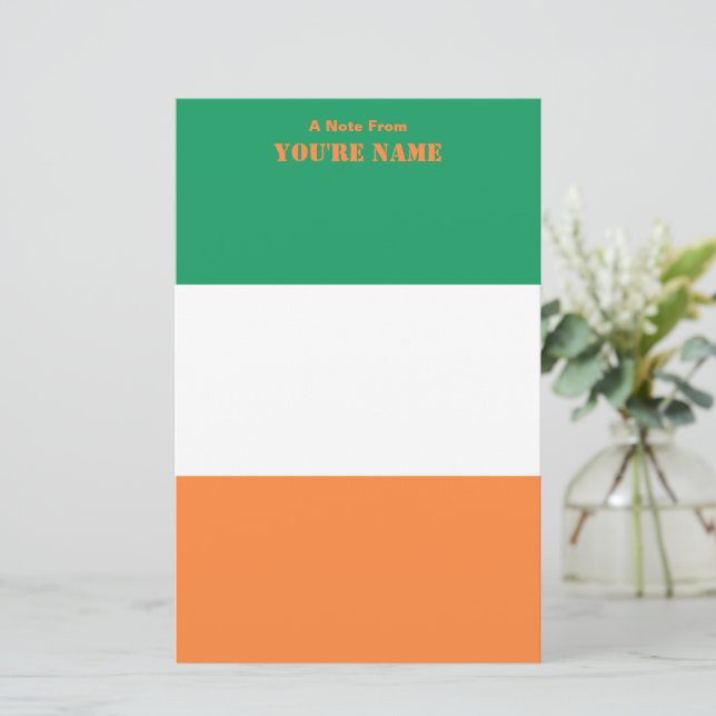 Ireland National Flag, Irish standard, Banner Stationery (Standing Front)