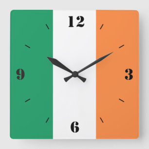 Ireland National Flag Patriotic Square Wall Clock