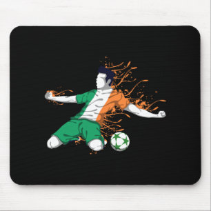 Ireland National Soccer - Irish Flag Footll Lover Mouse Mat
