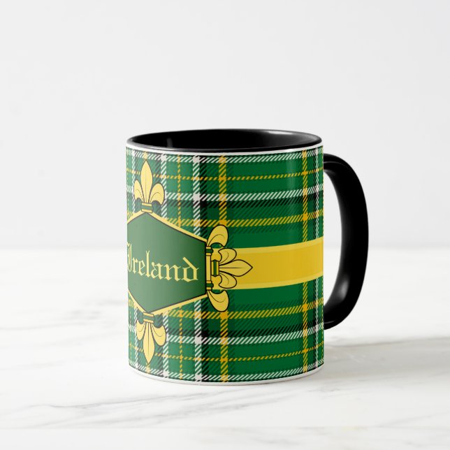Ireland National Tartan, Customise with name 2 Mug (Front Right)