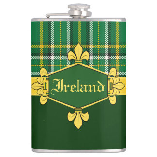Ireland National Tartan, Customise with name Hip Flask