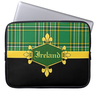 Ireland National Tartan, Customise with name Laptop Sleeve