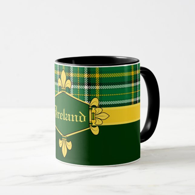 Ireland National Tartan, Customise with name Mug (Front Right)