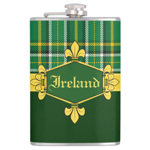 Ireland National Tartan, Customize with name Hip Flask