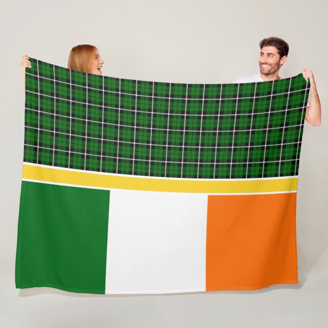 Ireland National Tartan, flag, Add image or name Fleece Blanket (In Situ)