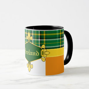 Ireland National Tartan,flag, Customise with name Mug