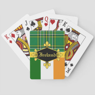Ireland National Tartan,flag, Customise with name Playing Cards