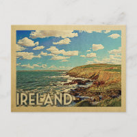 Ireland Ocean Cliffs Vintage Travel