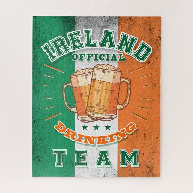 Ireland Official Drinking Team. Funny beer Jigsaw Puzzle (Vertical)