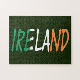Ireland overlaid on Irish flag 11x14 252pc jpcn Jigsaw Puzzle
