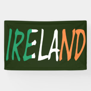 Ireland overlaid on Irish Flag bnrcnt Banner