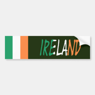 Ireland overlaid on Irish Flag bscn Bumper Sticker