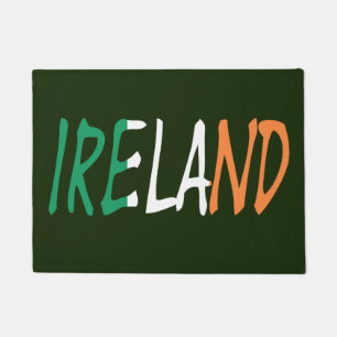 Ireland overlaid on Irish Flag dmcnt Doormat