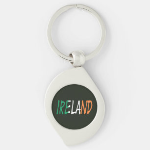 Ireland overlaid on Irish flag kccn Key Ring